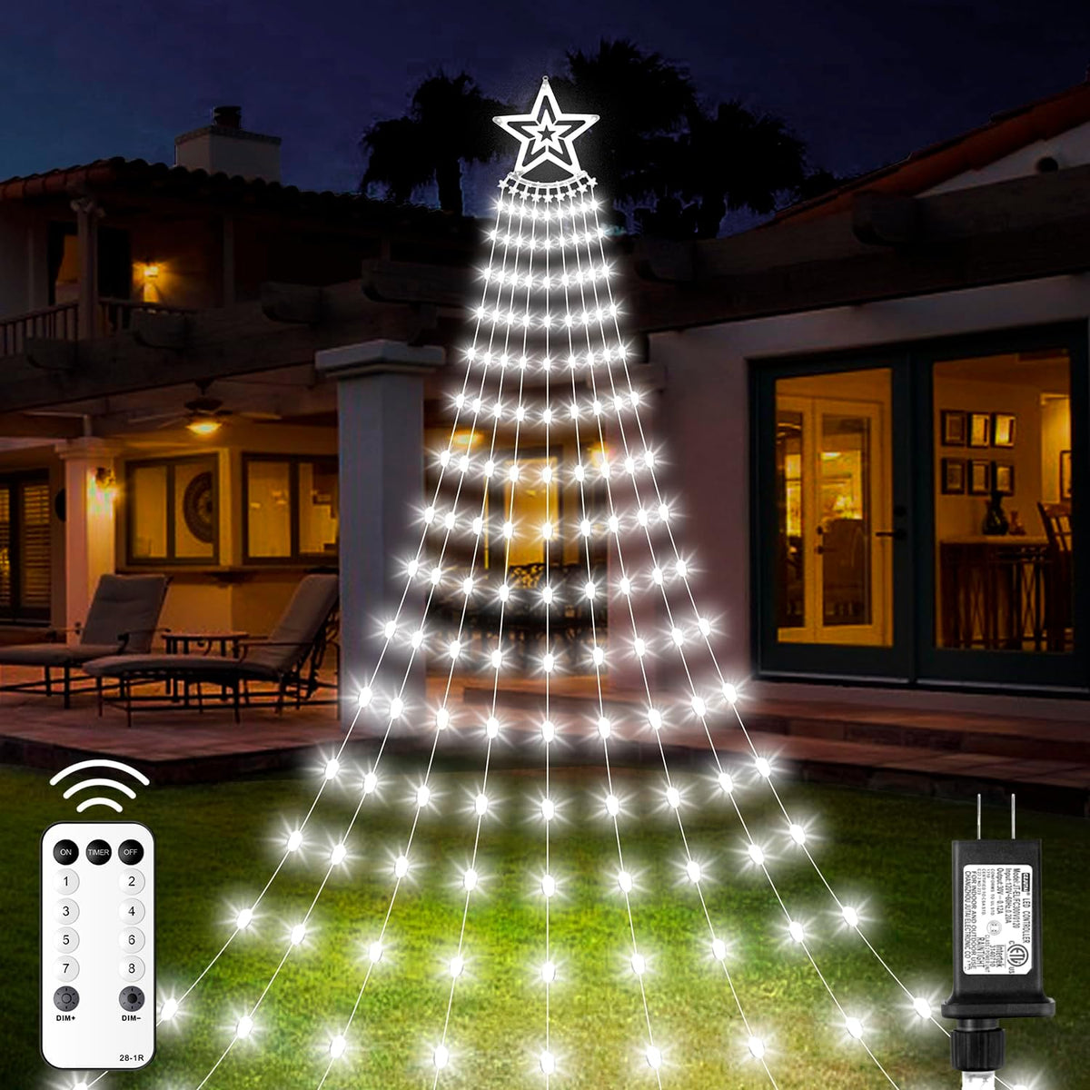 Led zvijezda - S lampicama za bor