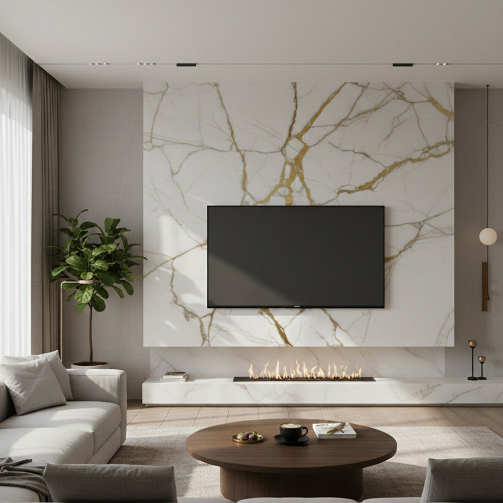 Dekorativni PVC Panel - Zlatni Mramor