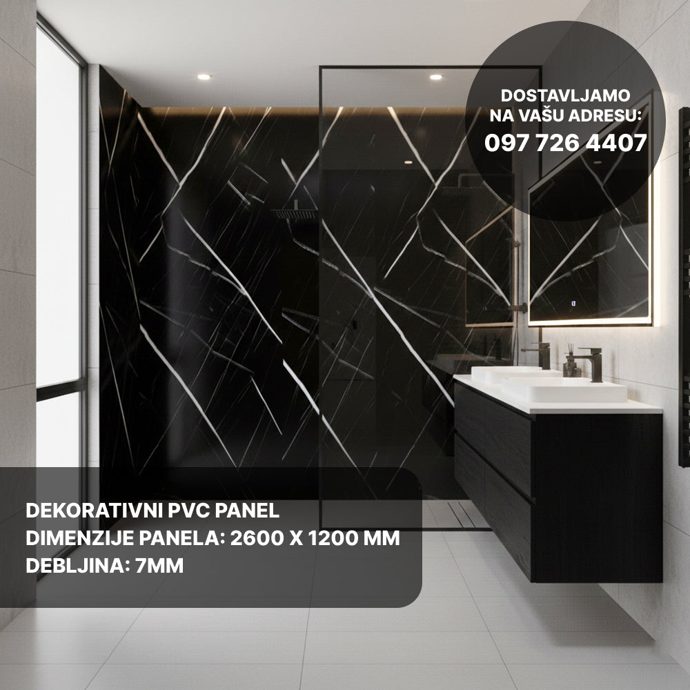 Dekorativni PVC Panel - Crni Mramor