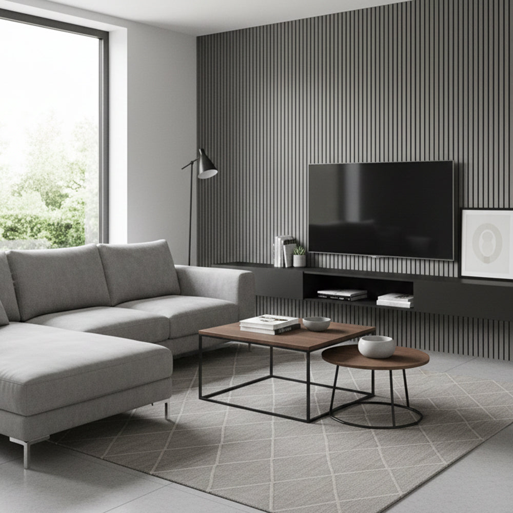 Drveni akustični panel - Sivi hrast - 280 cm