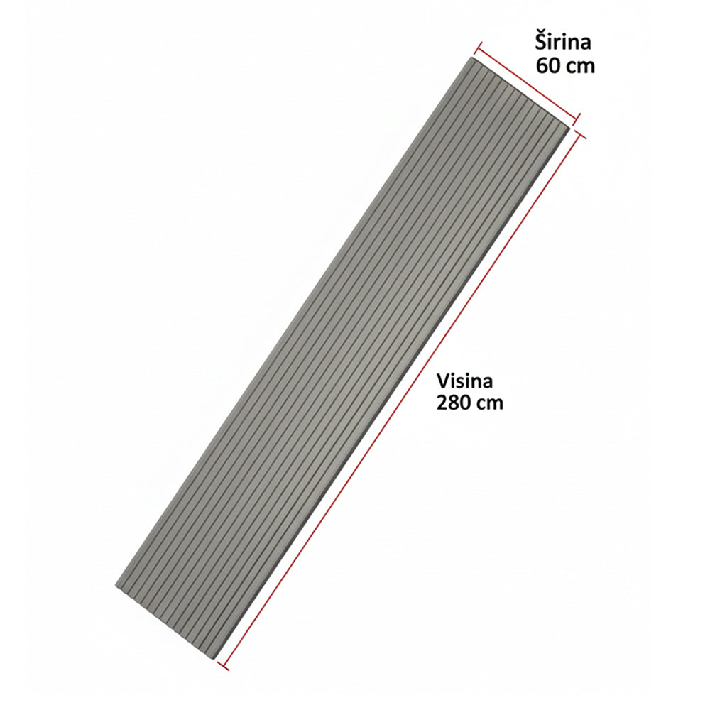 Drveni akustični panel - Sivi hrast - 280 cm