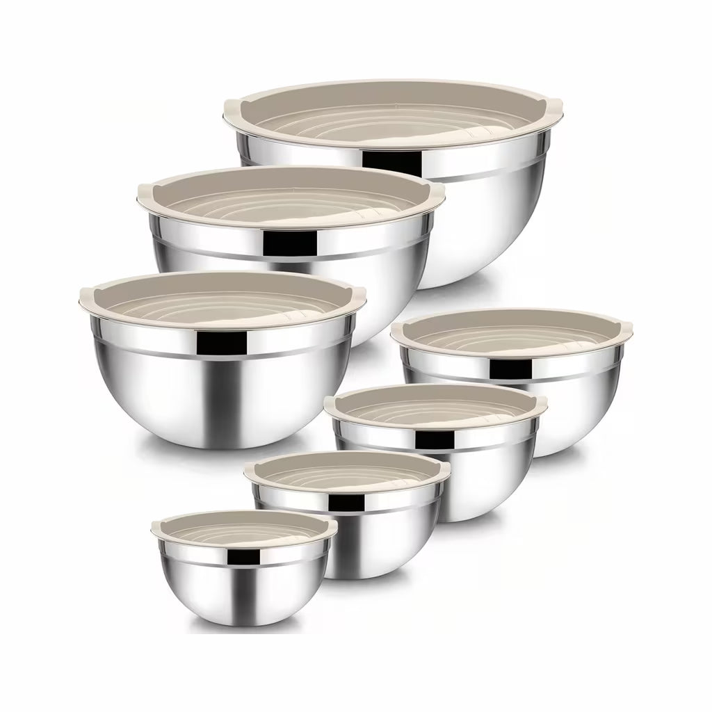 Set od 7 inox zdjela s poklopcima