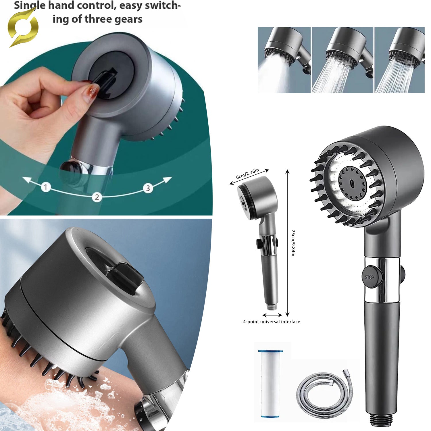 AquaMax glava s masažnom funkcijom