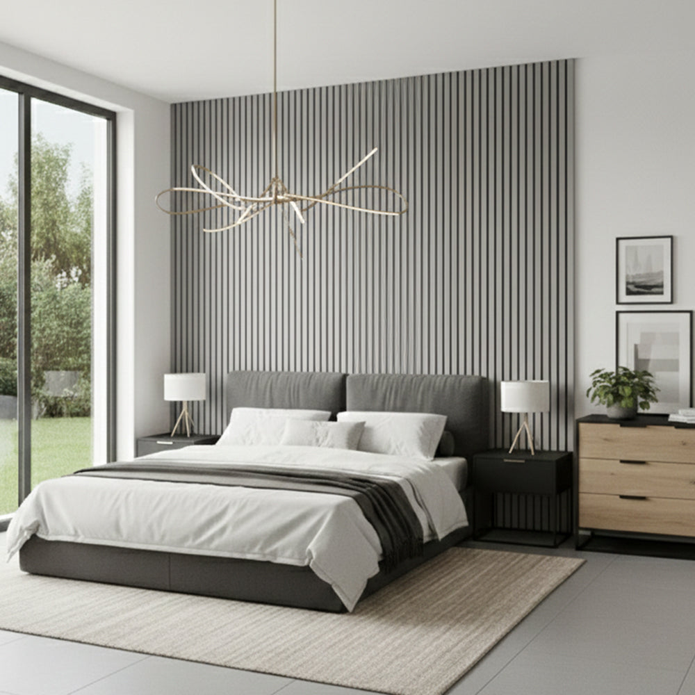 Drveni akustični panel - Sivi hrast - 280 cm